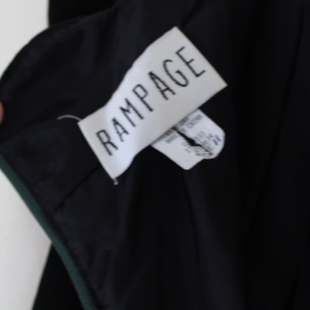 SOLD! VTG Rampage Green Velvet Off Shoulder Dress - Picture 6 of 10